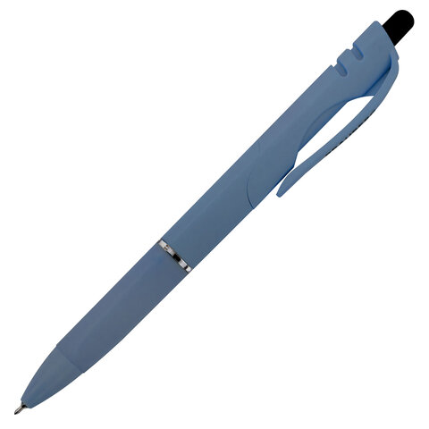 Ручки шариковые автоматические с грипом BRAUBERG "MORANDI COLOR", СИНИЕ, НАБОР 4 ШТ., пишущий узел 0,5 мм, линия письма 0,3 мм, 144495