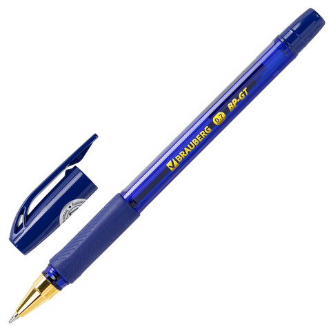 Ручки шариковые BRAUBERG BP-GT GLD BLUE, НАБОР 5 ШТУК, СИНИЕ, пишущий узел 0,7 мм, линия письма 0,35 мм, 144511