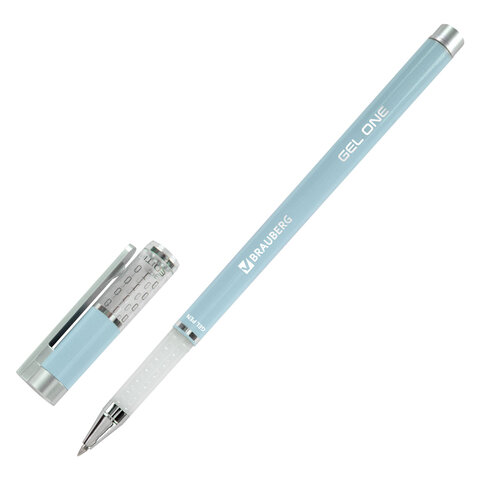 Ручка гелевая BRAUBERG "GEL ONE PASTEL", ЧЕРНАЯ, корпус ассорти, узел 0,5 мм, линия 0,35 мм, 144039