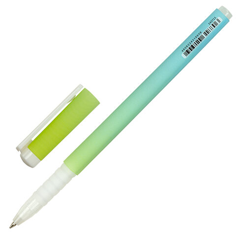 Ручка шариковая BRAUBERG SOFT TOUCH GRIP "GRADE PASTEL", СИНЯЯ, мягкое покрытие, ассорти, узел 0,7 мм, 143711