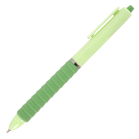 Ручки шариковые автоматические С УДЛИНЕННЫМ ГРИПОМ BRAUBERG "MAXI LONG RT", СИНИЕ, НАБОР 4 ШТ, игольчатый узел 0,5 мм, линия 0,35 мм, 144458