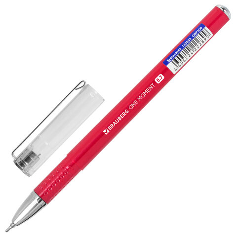 Ручка шариковая масляная BRAUBERG "ONE MOMENT COLOR", СИНЯЯ, корпус ассорти, В ДИСПЛЕЕ, игольчатый узел 0,7 мм, линия письма 0,35 мм, 143003
