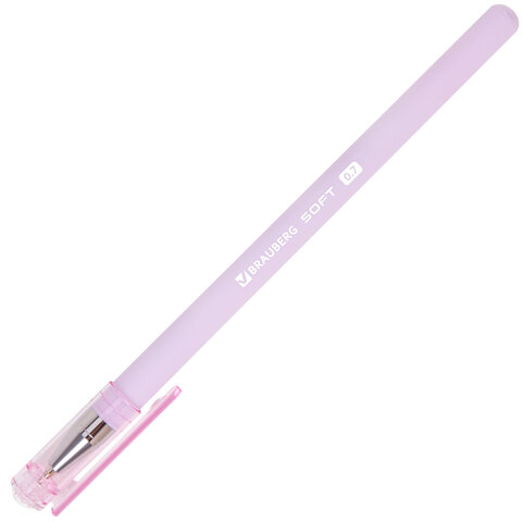 Ручки шариковые BRAUBERG "SOFT PASTEL", НАБОР 4 ШТУКИ, СИНИЕ, SOFT TOUCH покрытие, узел 0,7 мм, линия письма 0,35 мм, 144400