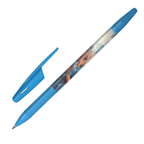 Ручка шариковая ERICH KRAUSE R-301 Stick "Magic Pet", СИНЯЯ, корпус ассорти, линия 0,35 мм, 63071