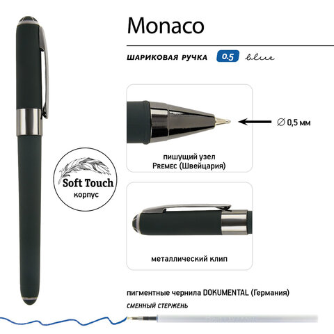 Ручка шариковая BRUNO VISCONTI "Monaco Verde", СИНЯЯ, корпус зеленый, линия 0,4 мм, 20-0125/29
