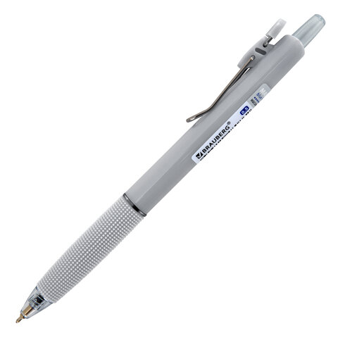 Ручка шариковая автоматическая С НЕСКОЛЬЗЯЩИМ ГРИПОМ BRAUBERG "MAXI FIT", СИНЯЯ, пишущий узел 0,5 мм, линия письма 0,35 мм, 144459