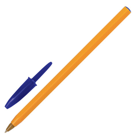 Ручки шариковые BIC "Orange Original", НАБОР 4 шт., СИНИЕ, узел 0,8 мм, линия письма 0,3 мм, пакет, 8308521