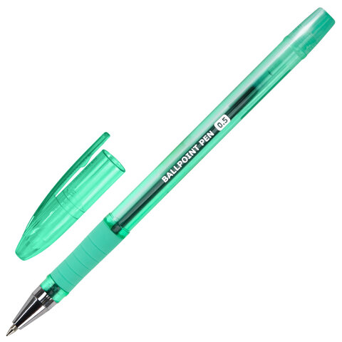 Ручка шариковая масляная с грипом "PASTEL", BRAUBERG, СИНЯЯ, стандартный узел 0,5 мм, линия письма 0,25 мм, 144488