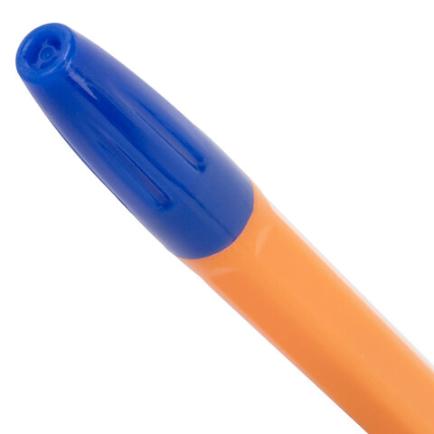 Ручки шариковые с грипом BRAUBERG "ULTRA GT ORANGE", НАБОР 8 ШТУК, СИНИЕ, корпус оранжевый, узел 0,7 мм, линия 0,35 мм, 144530