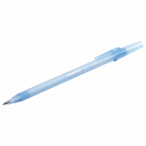 Ручка шариковая ОФИСМАГ i-STICK, СИНЯЯ, пишущий узел 0,7 мм, линия письма 0,35 мм, 143227