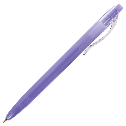 Ручка шариковая автоматическая BRAUBERG "PASTEL", СИНЯЯ, корпус ассорти, 0,7 мм, линия письма 0,35 мм, 143456
