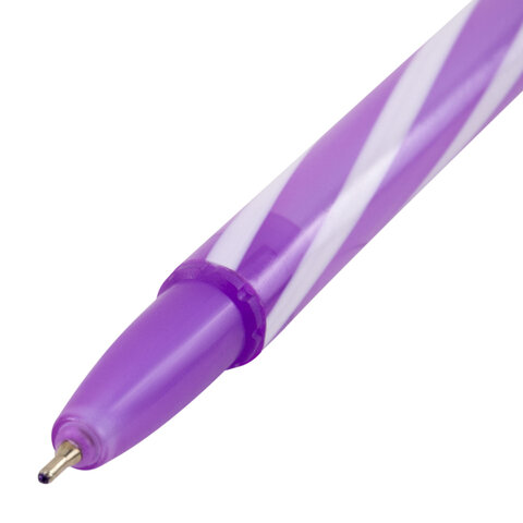 Ручка шариковая масляная BRAUBERG KIDS "TWIST", СИНЯЯ, корпус ассорти, пишущий узел 0,7 мм, линия письма 0,35 мм, 144104