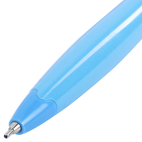 Ручка шариковая автоматическая масляная BRAUBERG "DUAL COLOR", СИНЯЯ, игольчатый наконечник 0,7 мм, линия письма 0,35 мм, 144327