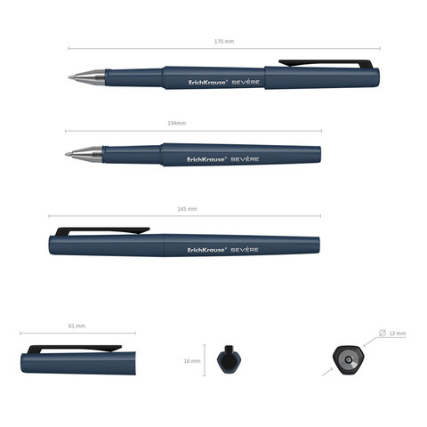 Ручка шариковая ERICH KRAUSE "Severe Stick Classic", СИНЯЯ, корпус ассорти,0,7 мм, линия 0,28 мм, 48079