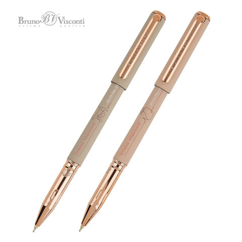 Ручка шариковая BRUNO VISCONTI "Total Beige", СИНЯЯ, корпус ассорти, линия письма 0,4 мм, 20-0293/23