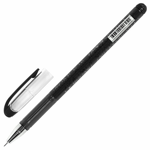 Ручка гелевая BRAUBERG "Profi-Gel PRO", ЧЕРНАЯ, линия письма 0,4 мм, игольчатый наконечник 0,5 мм, печать на корпусе, 144124