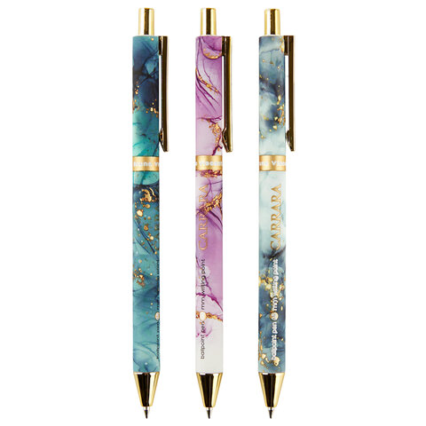 Ручка шариковая автоматическая BRUNO VISCONTI "Carrara Bright", СИНЯЯ, ассорти, 0,38 мм, 20-0281/62