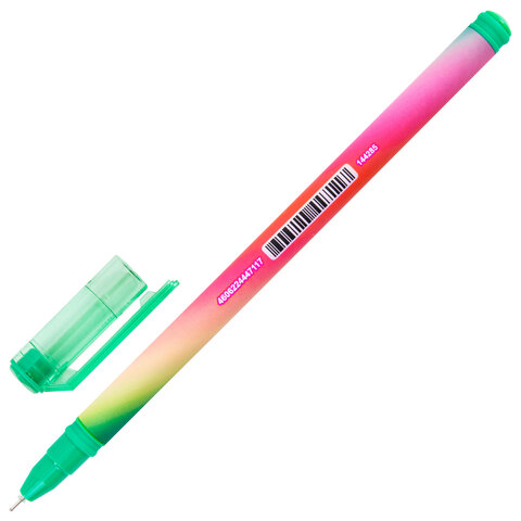 Ручка гелевая BRAUBERG GRADE NEON, ЧЕРНАЯ, игольчатый узел 0,5 мм, линия письма 0,3 мм, 144285