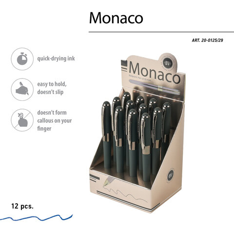 Ручка шариковая BRUNO VISCONTI "Monaco Verde", СИНЯЯ, корпус зеленый, линия 0,4 мм, 20-0125/29