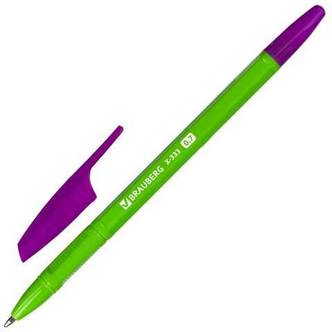 Ручки шариковые BRAUBERG "X-333 MIX", НАБОР 8 ШТУК, СИНИЕ, узел 0,7 мм, линия 0,35 мм, 144536