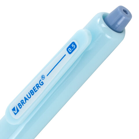 Ручка шариковая автоматическая С УДЛИНЕННЫМ ГРИПОМ BRAUBERG "MAXI LONG RT", СИНЯЯ, игольчатый узел 0,5 мм, линия письма 0,35 мм, 144457