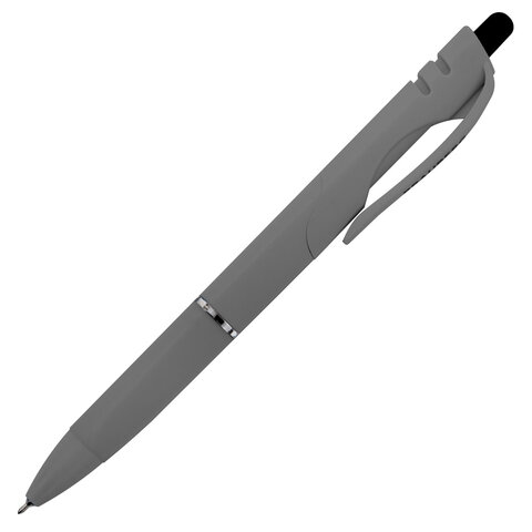 Ручки шариковые автоматические с грипом BRAUBERG "MORANDI COLOR", СИНИЕ, НАБОР 4 ШТ., пишущий узел 0,5 мм, линия письма 0,3 мм, 144495