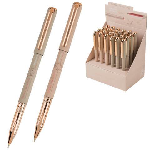 Ручка шариковая BRUNO VISCONTI "Total Beige", СИНЯЯ, корпус ассорти, линия письма 0,4 мм, 20-0293/23