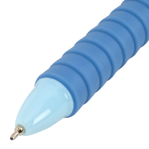 Ручка шариковая автоматическая С УДЛИНЕННЫМ ГРИПОМ BRAUBERG "MAXI LONG RT", СИНЯЯ, игольчатый узел 0,5 мм, линия письма 0,35 мм, 144457