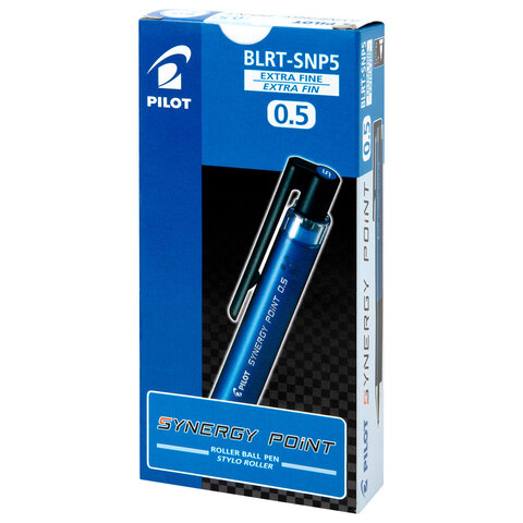 Ручка гелевая автоматическая PILOT Synergy Point, СИНЯЯ, корпус синий, линия 0,25 мм, BLRT-SNP5 L