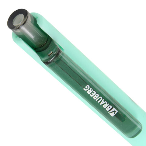 Ручки шариковые автоматические BRAUBERG "VIVID PASTEL", СИНИЕ, НАБОР 4 ШТУКИ, soft-touch, пишущий узел 0,7 мм, линия письма 0,35 мм, 144408