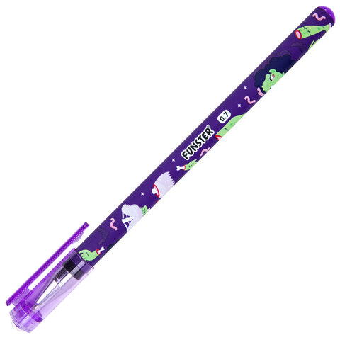 Ручка шариковая с принтом FUNSTER (ФАНСТЕР) STICK "ZOMBIES", СИНЯЯ, SOFT TOUCH покрытие, узел 0,7 мм, линия 0,35 мм, 144390