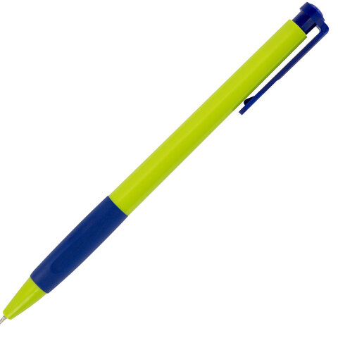 Ручки шариковые автоматические BRAUBERG A-30 COLOR MIX "WRITING 3.0", КОМПЛЕКТ 12 ШТ., СИНИЕ, узел 0,5 мм, линия 0,25 мм, 144342