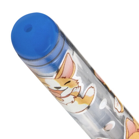 Ручки гелевые BRAUBERG KIDS "CUTE ANIMALS", НАБОР 24 ЦВЕТА, корпус с печатью, узел 1 мм, линия письма 0,7 мм, 144447
