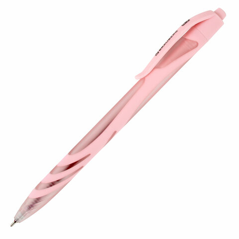 Ручка шариковая автоматическая BRAUBERG ULTRA COLOR PASTEL, soft-touch, СИНЯЯ, пишущий узел 0,7 мм, линия 0,35 мм, 144204