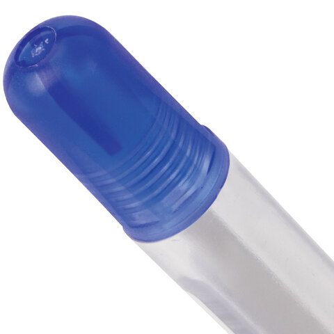 Ручка шариковая масляная BRAUBERG "OIL PEN", СИНЯЯ, корпус прозрачный, 0,7 мм, линия 0,35 мм, 141476