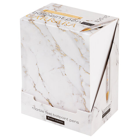 Ручка шариковая автоматическая BRUNO VISCONTI "Carrara Bright", СИНЯЯ, ассорти, 0,38 мм, 20-0281/62