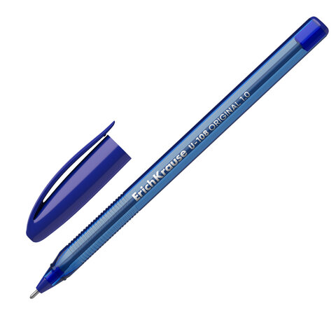 Ручка шариковая ERICH KRAUSE U-108 "Stick Original", СИНЯЯ, узел 1 мм, линия 0,3 мм, 47595