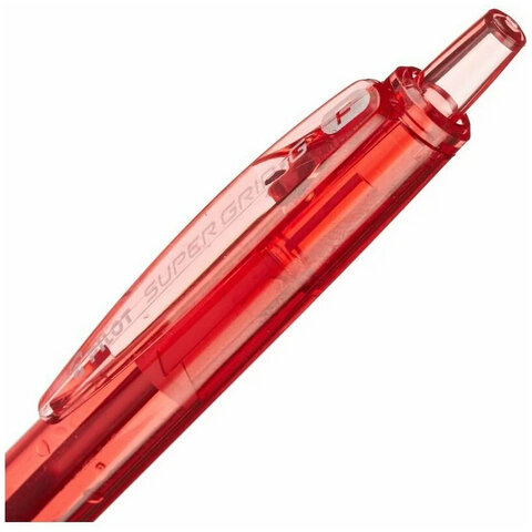 Ручка шариковая автоматическая с грипом PILOT Super Grip G, КРАСНАЯ, линия 0,22 мм, BPGG-8R-F R