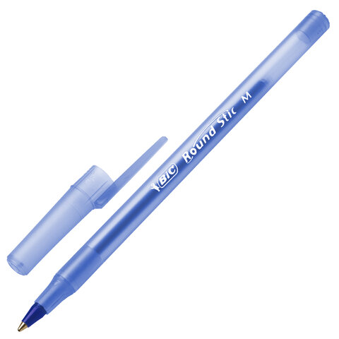 Ручки шариковые BIC "Round Stic", НАБОР 4 шт., СИНИЕ, узел 1 мм, линия письма 0,32 мм, пакет, 944176