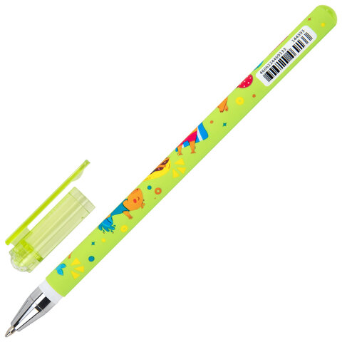 Ручка шариковая с принтом FUNSTER (ФАНСТЕР) STICK "CUTE CAPY", СИНЯЯ, SOFT TOUCH покрытие, узел 0,7 мм, линия письма 0,35 м, 144393