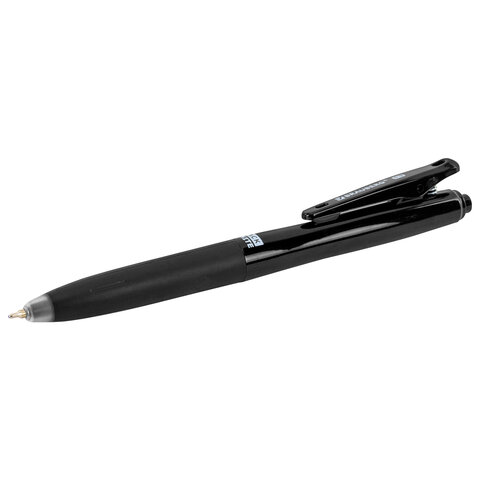 Ручка шариковая автоматическая С УДЛИНЕННЫМ ГРИПОМ BRAUBERG "BLACK & WHITE", СИНЯЯ, пишущий узел 0,5 мм, линия письма 0,35 мм, 144462