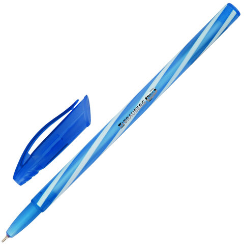 Ручка шариковая масляная BRAUBERG KIDS "TWIST", СИНЯЯ, корпус ассорти, пишущий узел 0,7 мм, линия письма 0,35 мм, 144104