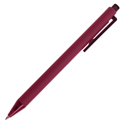 Ручки шариковые автоматические BRAUBERG "VIVID", СИНИЕ, НАБОР 4 ШТУКИ, soft-touch, пишущий узел 0,7 мм, линия письма 0,35 мм, 144409