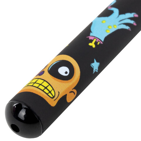 Ручка шариковая с принтом FUNSTER (ФАНСТЕР) STICK "ZOMBIES", СИНЯЯ, SOFT TOUCH покрытие, узел 0,7 мм, линия 0,35 мм, 144390