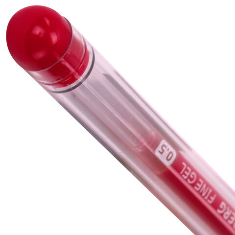Ручка гелевая с грипом BRAUBERG "Fine Gel", КРАСНАЯ, игольчатый узел 0,5 мм, линия письма 0,35 мм, 141181