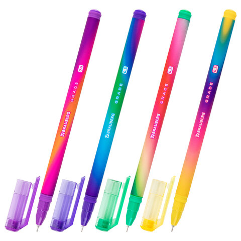 Ручка гелевая BRAUBERG GRADE NEON, ЧЕРНАЯ, игольчатый узел 0,5 мм, линия письма 0,3 мм, 144285