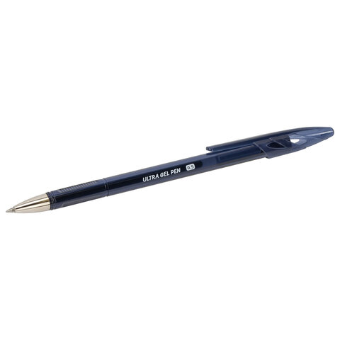 Ручка гелевая BRAUBERG "ULTRA GEL NAVY BLUE", ТЕМНО-СИНЯЯ, стандартный наконечник 0,5 мм, линия письма 0,35 мм, 144281