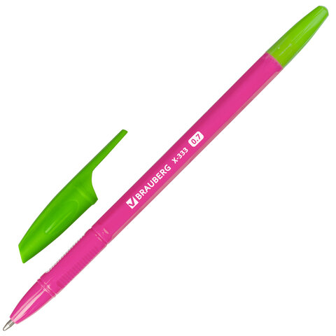 Ручки шариковые BRAUBERG "X-333 MIX", НАБОР 8 ШТУК, СИНИЕ, узел 0,7 мм, линия 0,35 мм, 144536