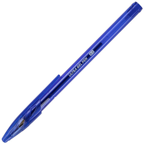 Ручки гелевые BRAUBERG "ULTRA GEL", КОМПЛЕКТ 11 ШТУК (10+1 В ПОДАРОК), СИНИЕ, стандартный наконечник 0,5 мм, линия письма 0,35 мм, 144271
