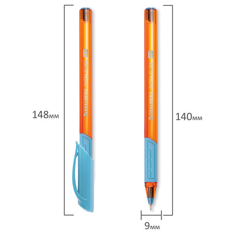 Ручка шариковая масляная с грипом BRAUBERG "Extra Glide GT Sky Blue", СВЕТЛО-СИНЯЯ, игольчатый узел 0,7 мм, линия письма 0,35 мм, 144074
